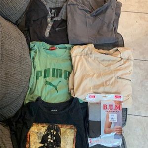5 T-Shirts and one pack of vests